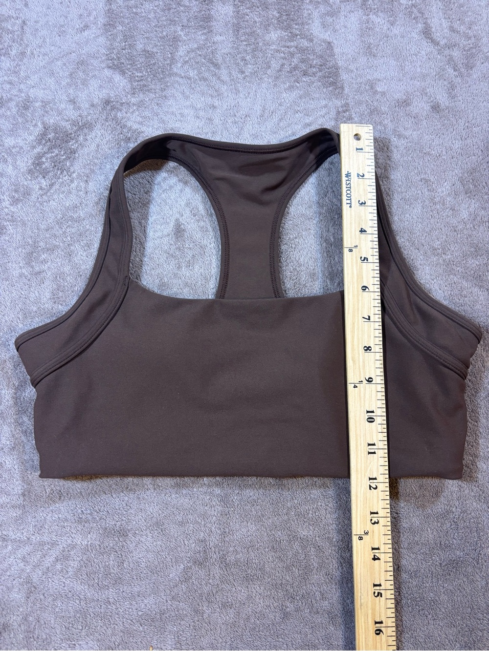 Abercrombie YPB sculptLUX Brown Racerback Sports Bra Womens Medium - Picture 3 of 5